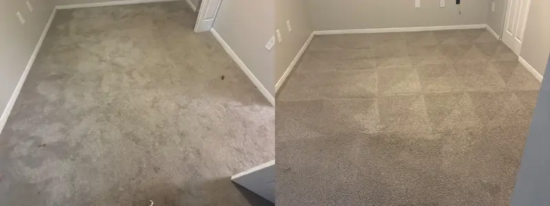 Before and after: an empty bedroom deep-cleaned for a move-out inspection
