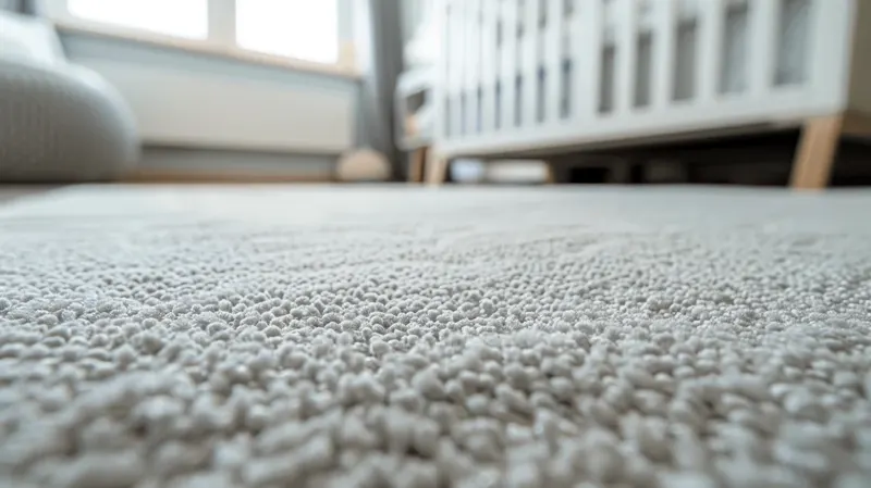 Low-moisture carpet cleaning in progress