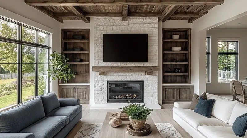 A cleaned sectional in a bright open-plan living room